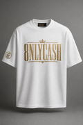 Camiseta Oversize Blanca Logo Dorado — 8NLYCASH